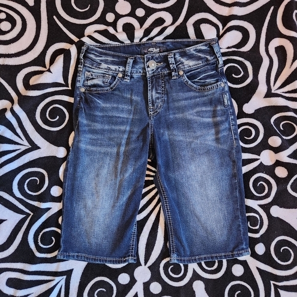 LONG short knee length jeans capri - Picture 1 of 4